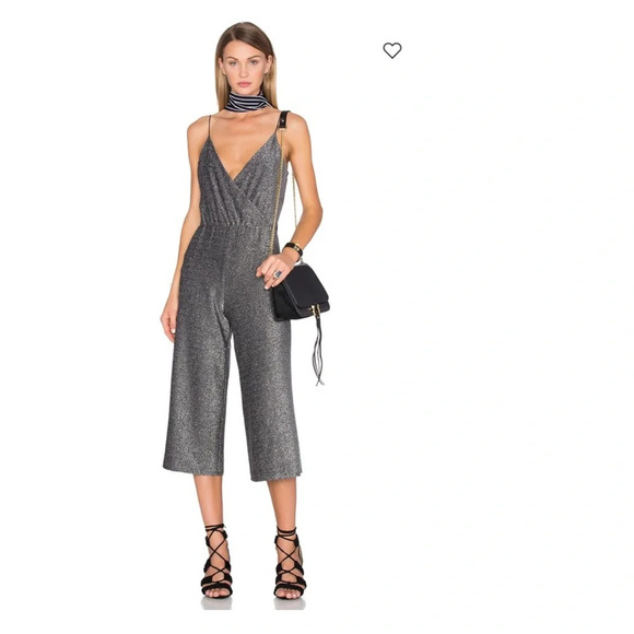 House of Harlow 1960 x REVOLVE Rory Jumpsuit Glitter Sparkly Wrap Romper Dress - Picture 1 of 15